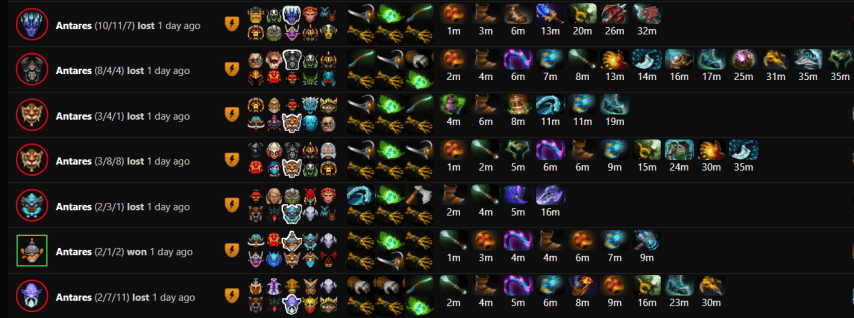 Antares in Dota 2 matchmaking