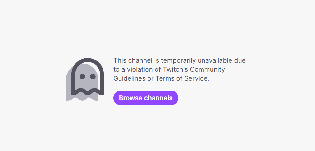 Ban on Twitch