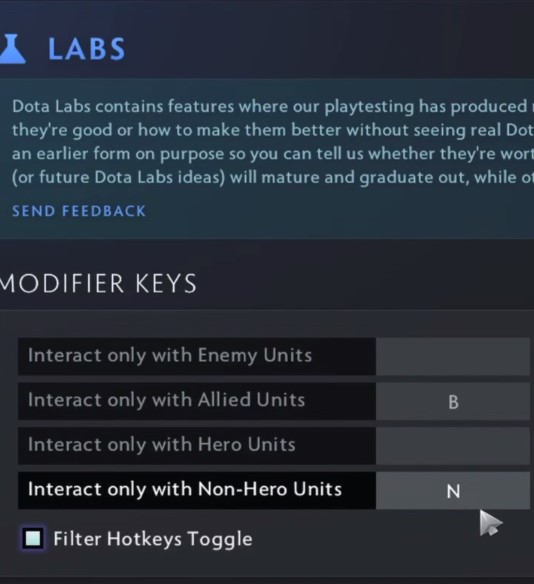 Collapse Dota 2 settings