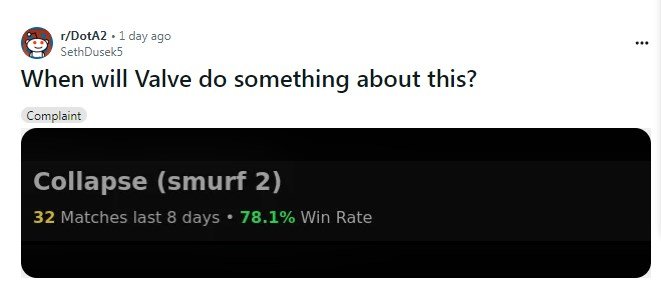 Collapse's smurf account win rate