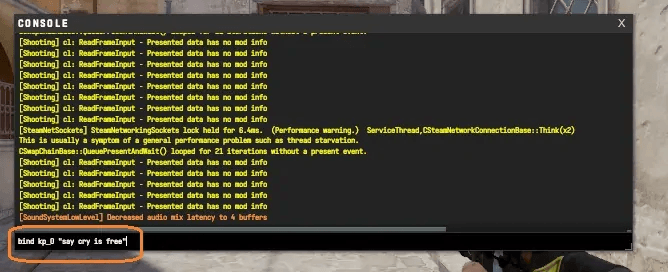binding text message in cs 2
