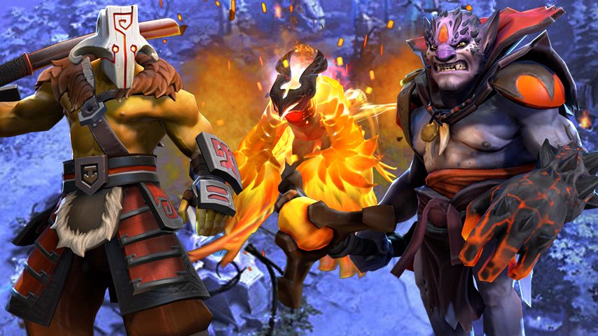 Juggernaut, Phoenix и Lion Dota 2
