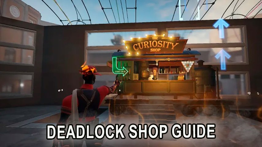 Deadlock Curiosity Shop interface showing item categories: Weapon, Vitality, and Spirit.