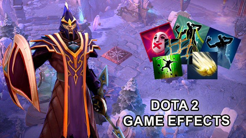 All negative statuses in Dota 2, including Disable, Slow, Break, Silence and others