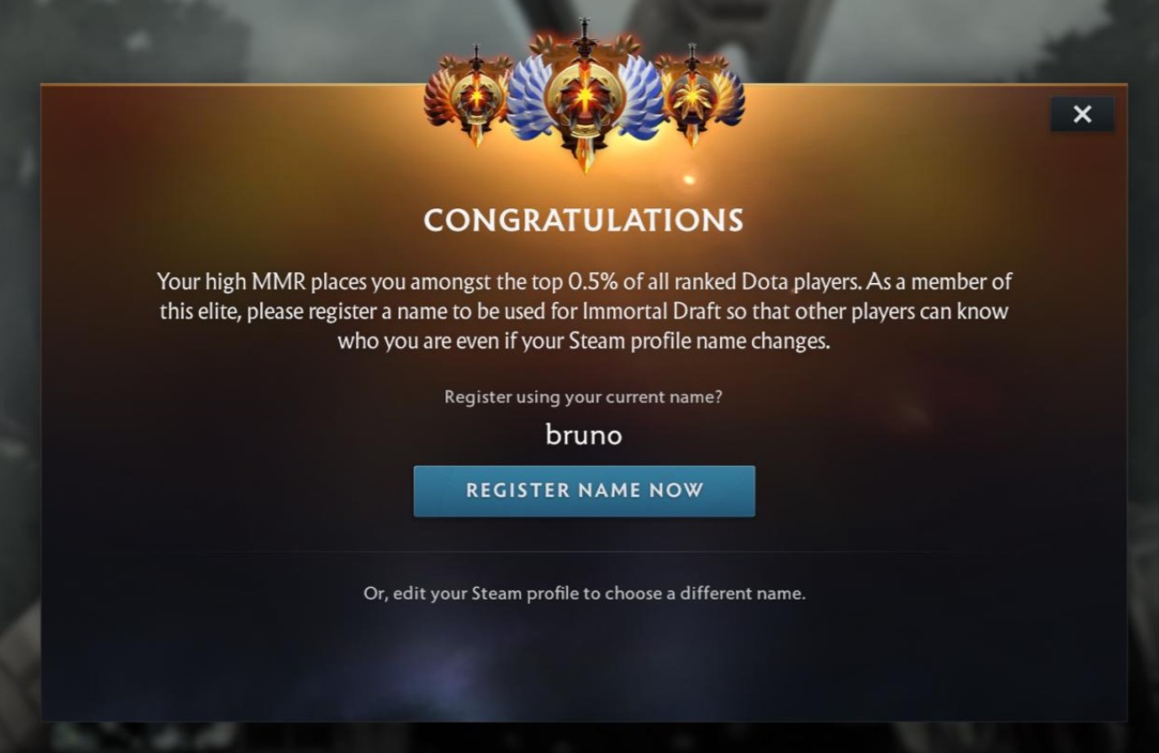 Dota 2 Immortal Draft new nick