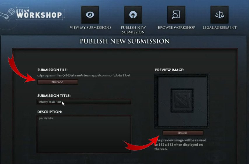 Dota 2 item upload