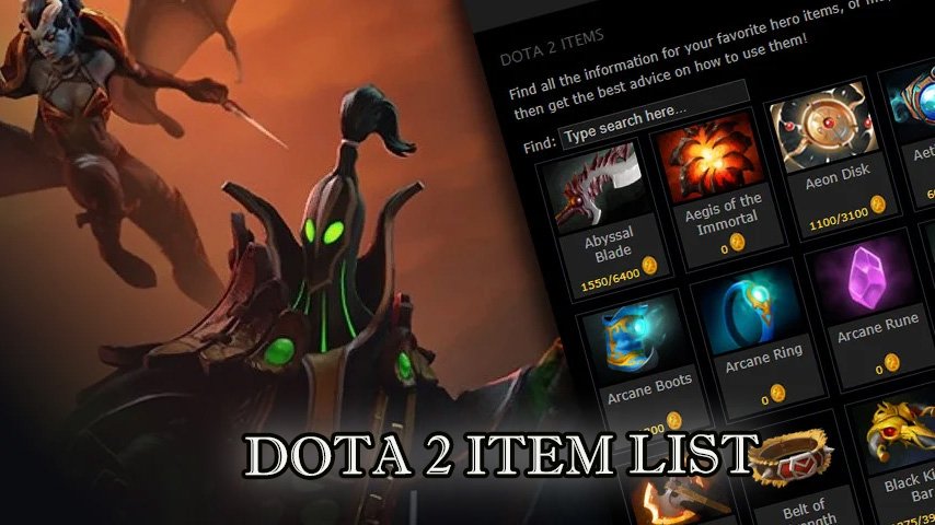 Dota 2 items list: guide to in-game gear  Hawk Live