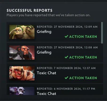 Dota 2 reports