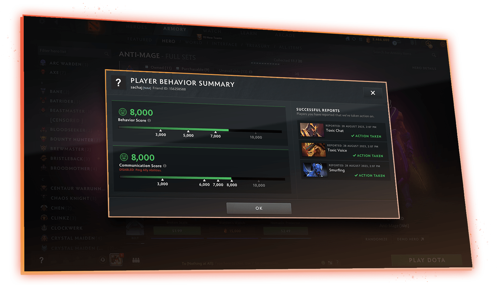 Dota 2 Summer Client Update: Player Behavior System