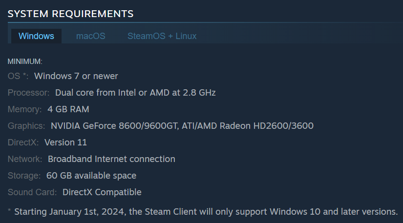 Требования для запуска Dota 2