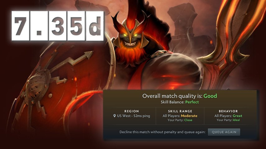 Dota 2 патч 7.35d отказ от матча
