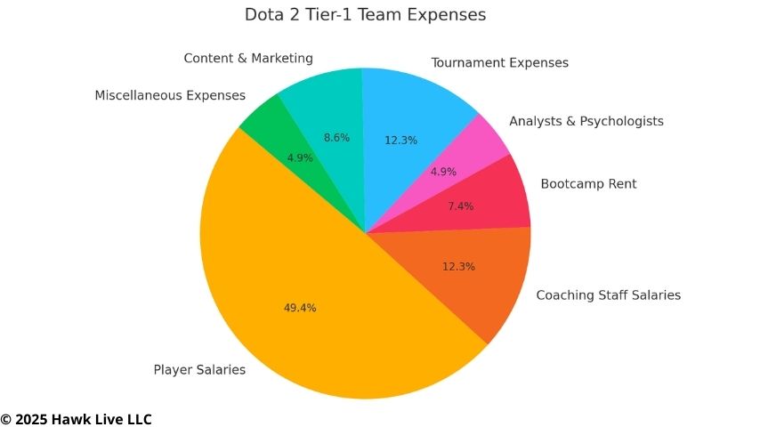 Dota 2 tier-1 team expenses