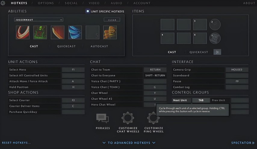 Dota 2 units switch group