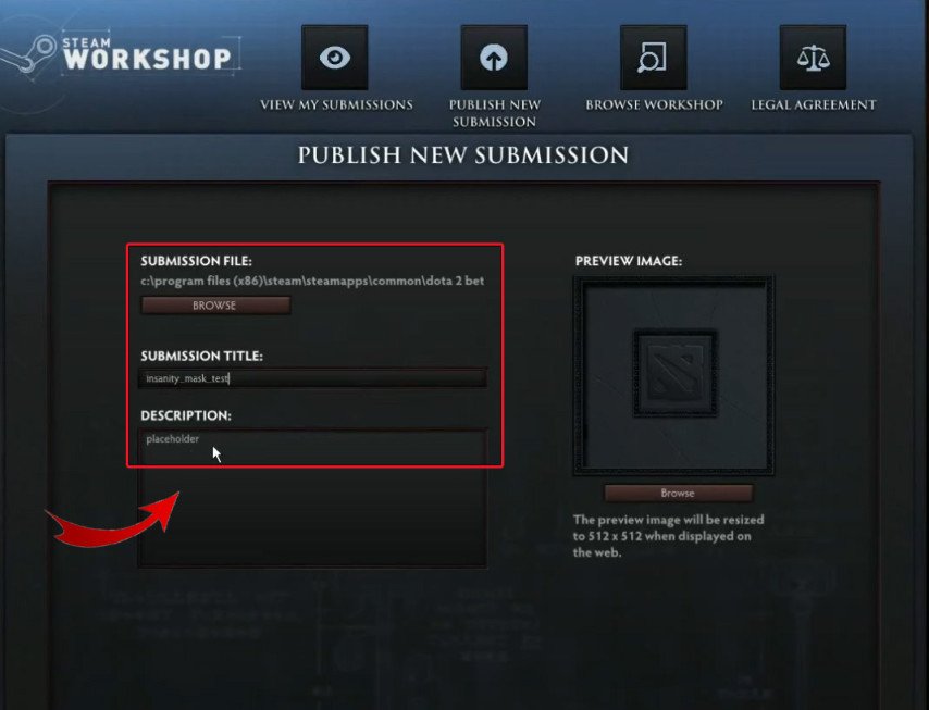 Dota 2 upload item