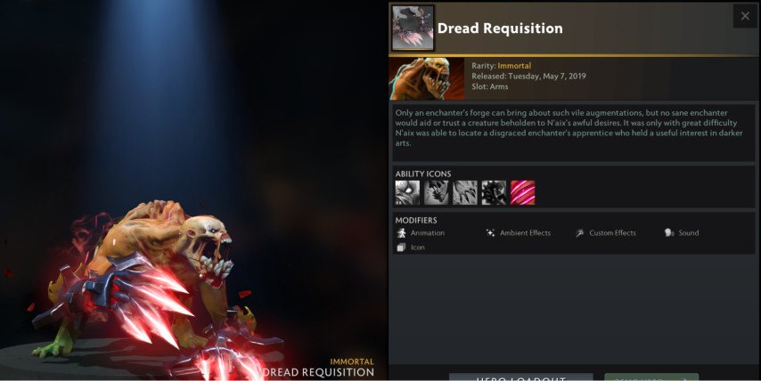 Dread Requisition skin for Lifestealer