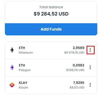 ETH баланс на OpenSea
