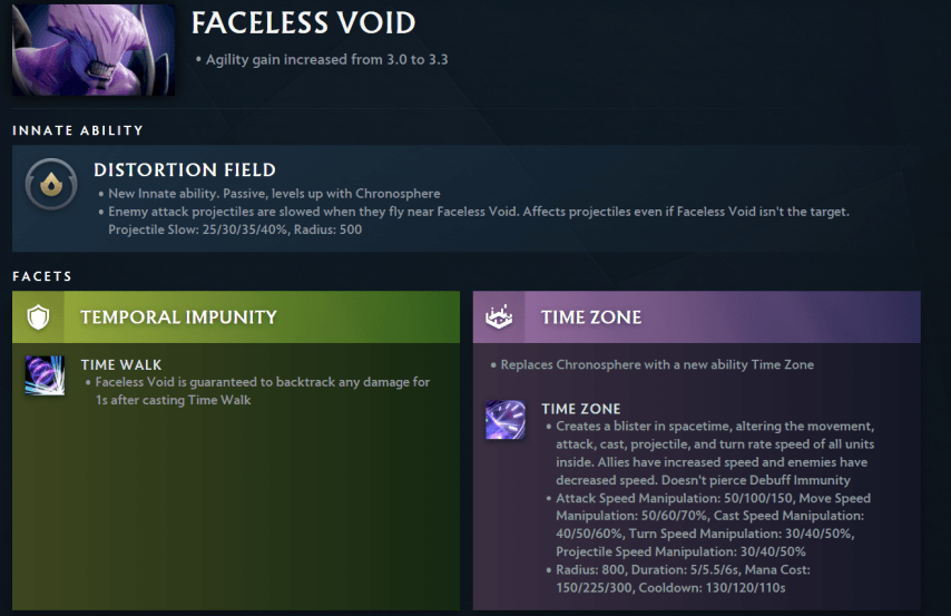 Faceless Void Facets