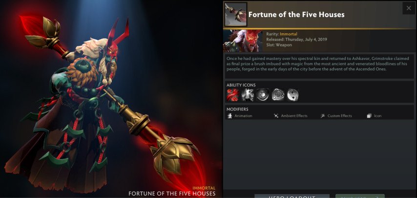 Fortune of the Five Houses skin for Grimstroke