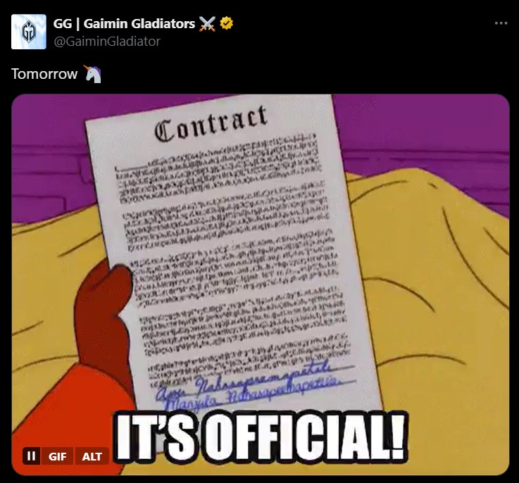 Gaimin Gladiators announcement