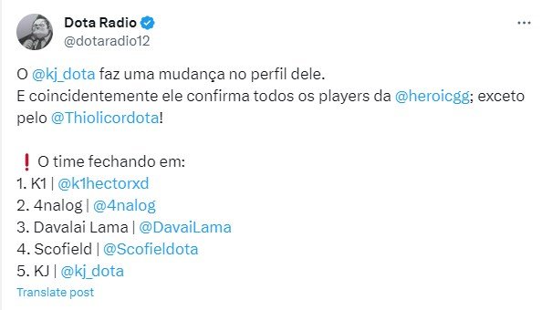 Heroic Dota 2 Roster