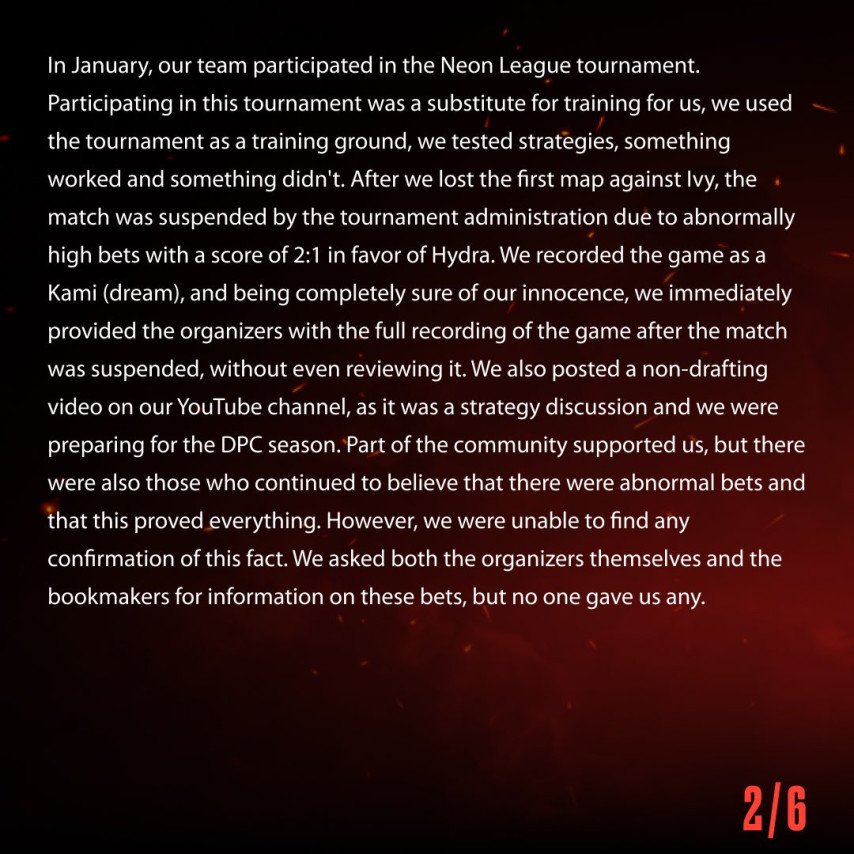 HYDRA official statement 2 of 6