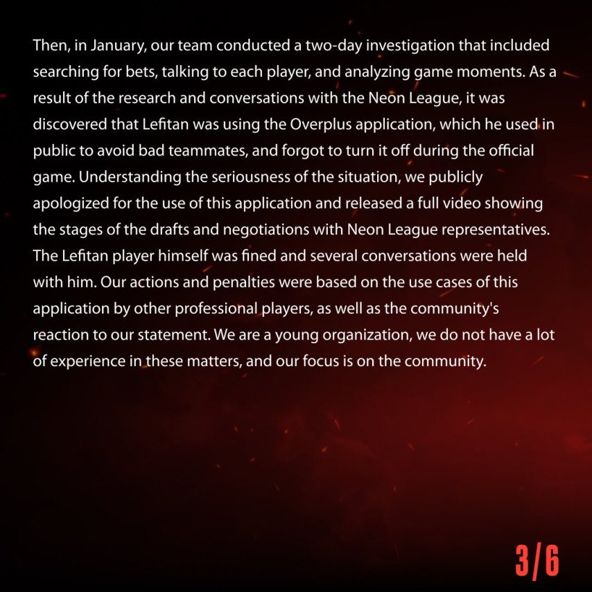 HYDRA official statement 3 of 6