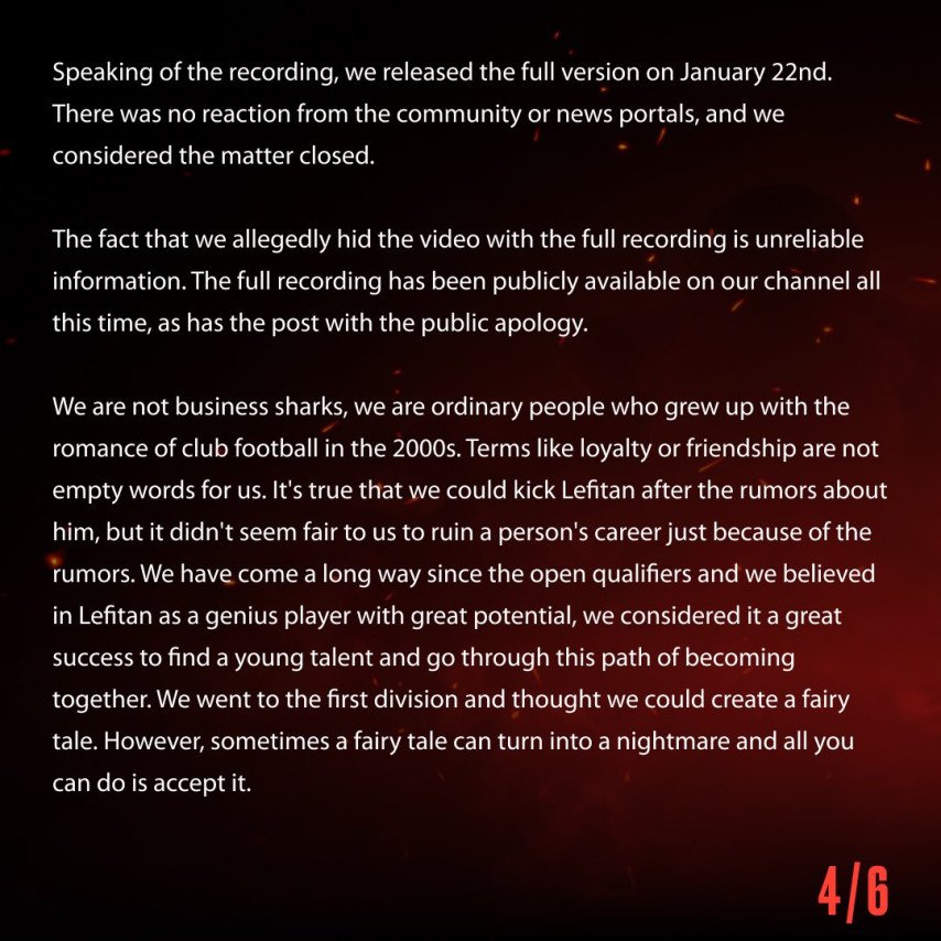 HYDRA official statement 4 of 6