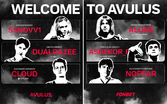 The new AVULUS Dota 2 roster