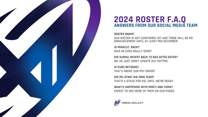 Nigma Galaxy Roster