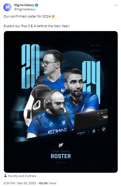 Nigma Galaxy Dota 2 new roster