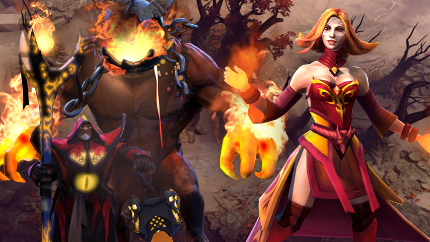Warlock and Lina Dota 2