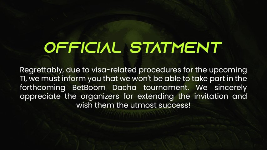 Quest Esports OFFICIAL STATEMENT BetBoom Dacha