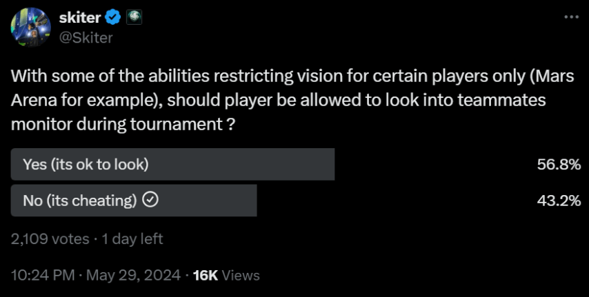 Skiter polls on changing tournament rules