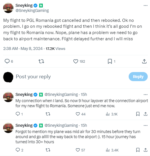 Sneyking on flight delay on PGL Wallachia