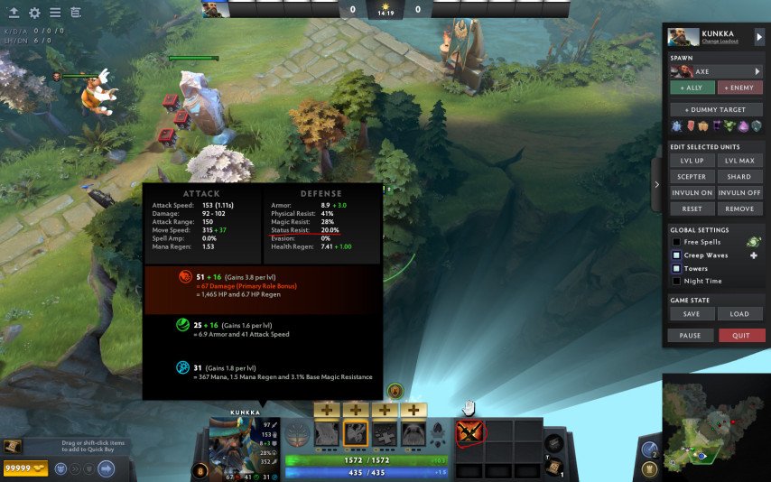 does status resistance stack dota 2