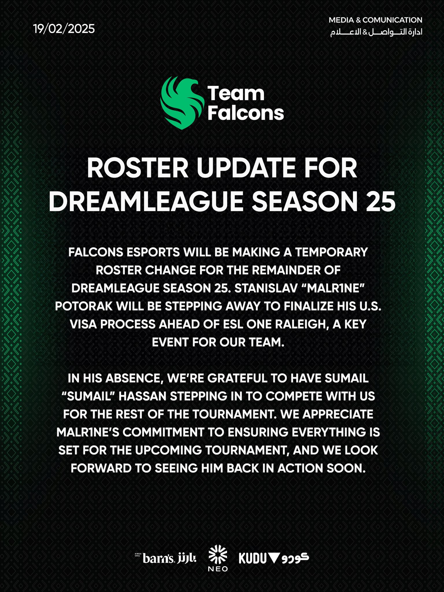 Team Falcons DreamLeague Season 25