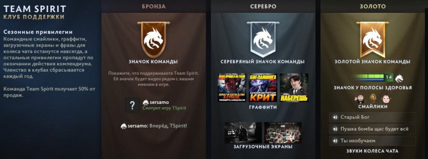 Team Spirit набор