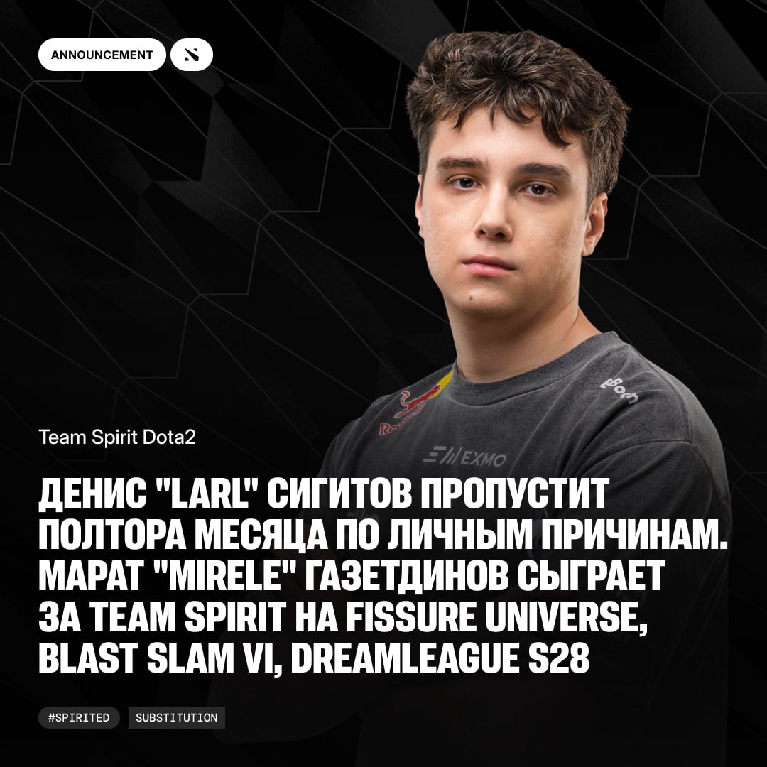 Team Spirit replaced Larl