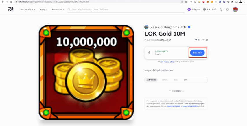 Tofunft LOK ресурсы купить дешево