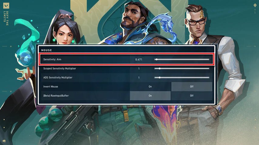 Valorant Agents Sage, Chamber, Harbor with game mouse sense