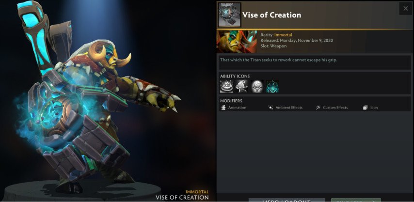 Vise of Creation skin for Elder Titan