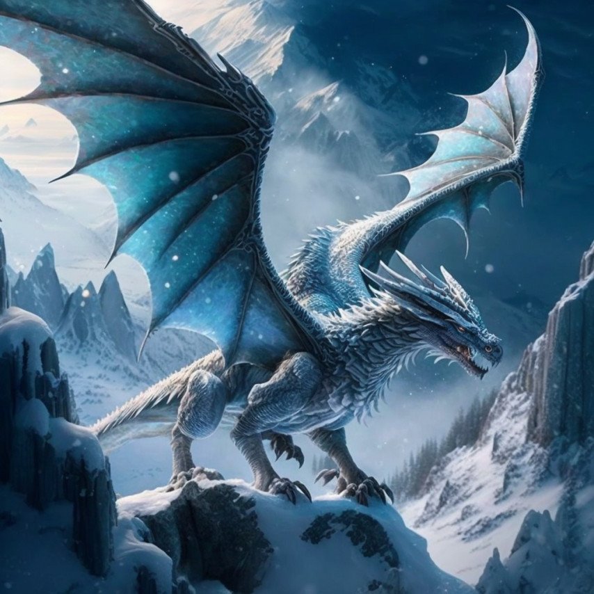 Winter Wyvern сгенерированная ИИ