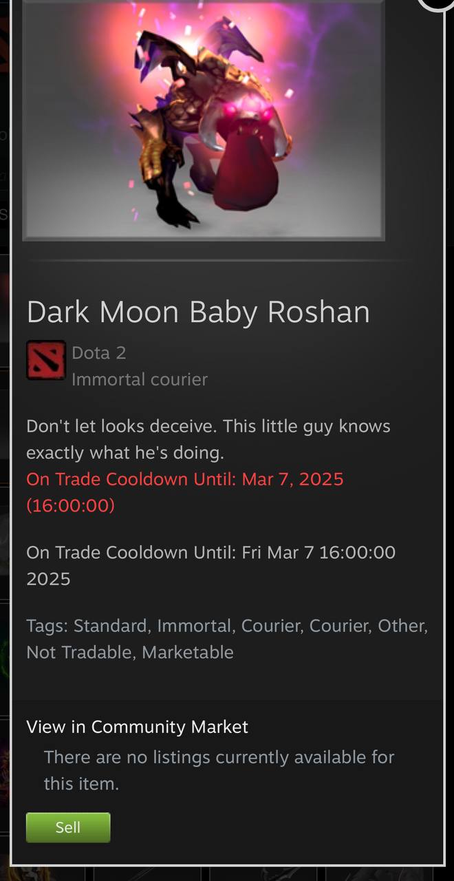 Yatoro purchased Dark Moon Baby Roshan