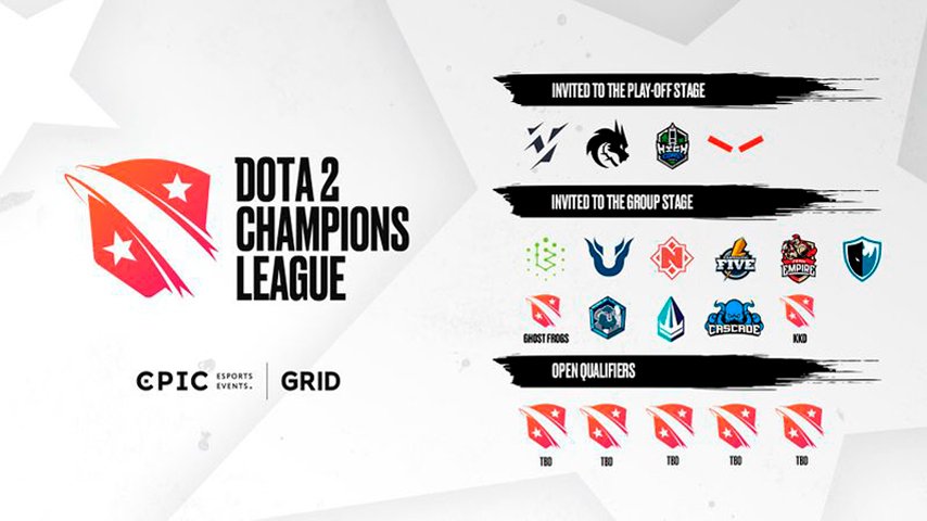 grid esports and epic esports events will host the dota 2 champions league